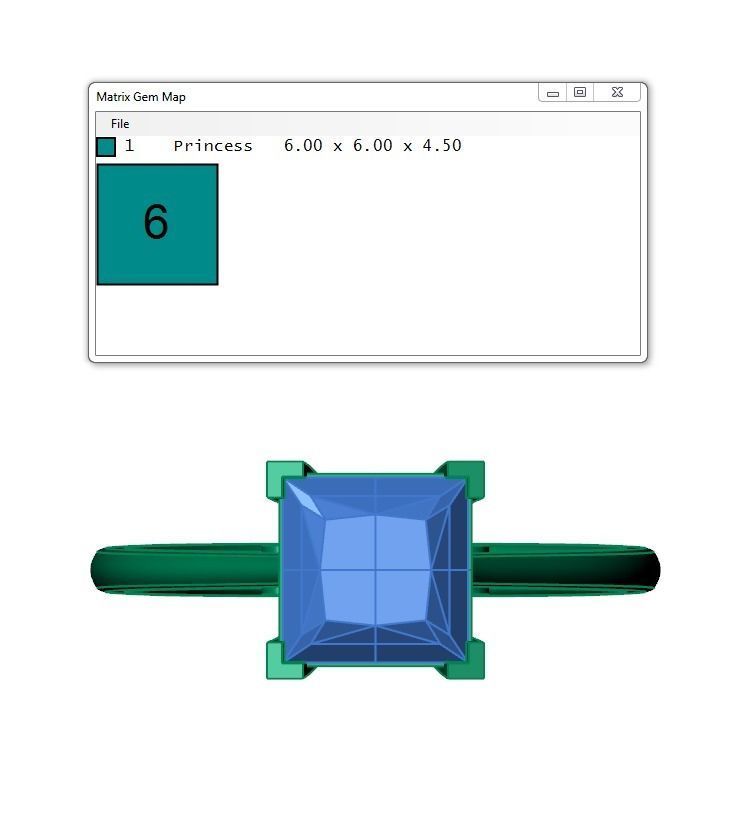Ring087 princess cut diamond engagement ring gold 3D print model_6