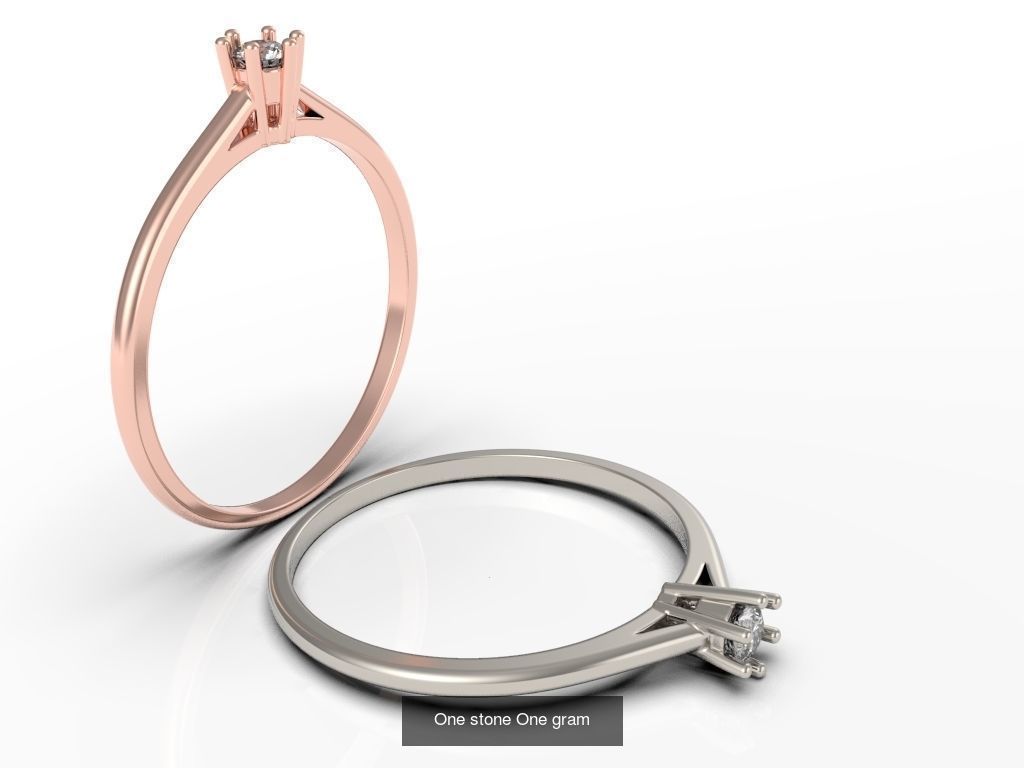 Engagement diamond rings ready for print 3D Model Collection_11