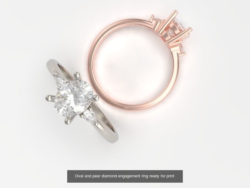 Engagement diamond rings ready for print 3D Model Collection_8