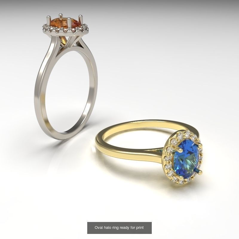 Engagement diamond rings ready for print 3D Model Collection_4