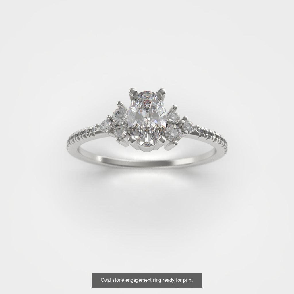 Engagement diamond rings ready for print 3D Model Collection_13