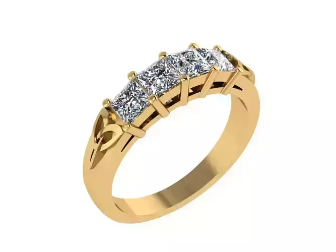 Ring088 four stone diamond ring in gold