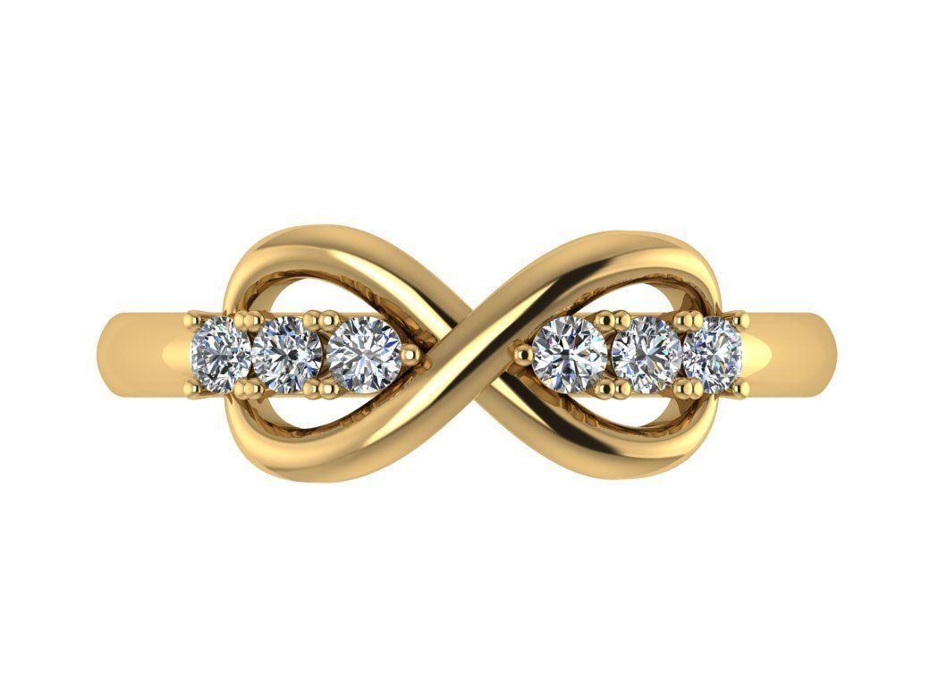 Ring090 infinity diamond ring 3D print model_1