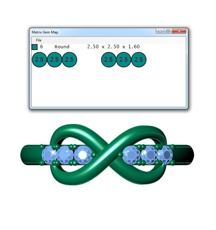 Ring090 infinity diamond ring 3D print model_6