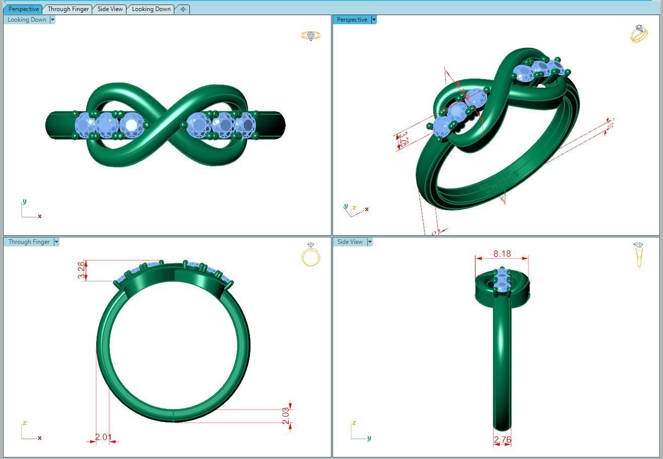 Ring090 infinity diamond ring 3D print model_5
