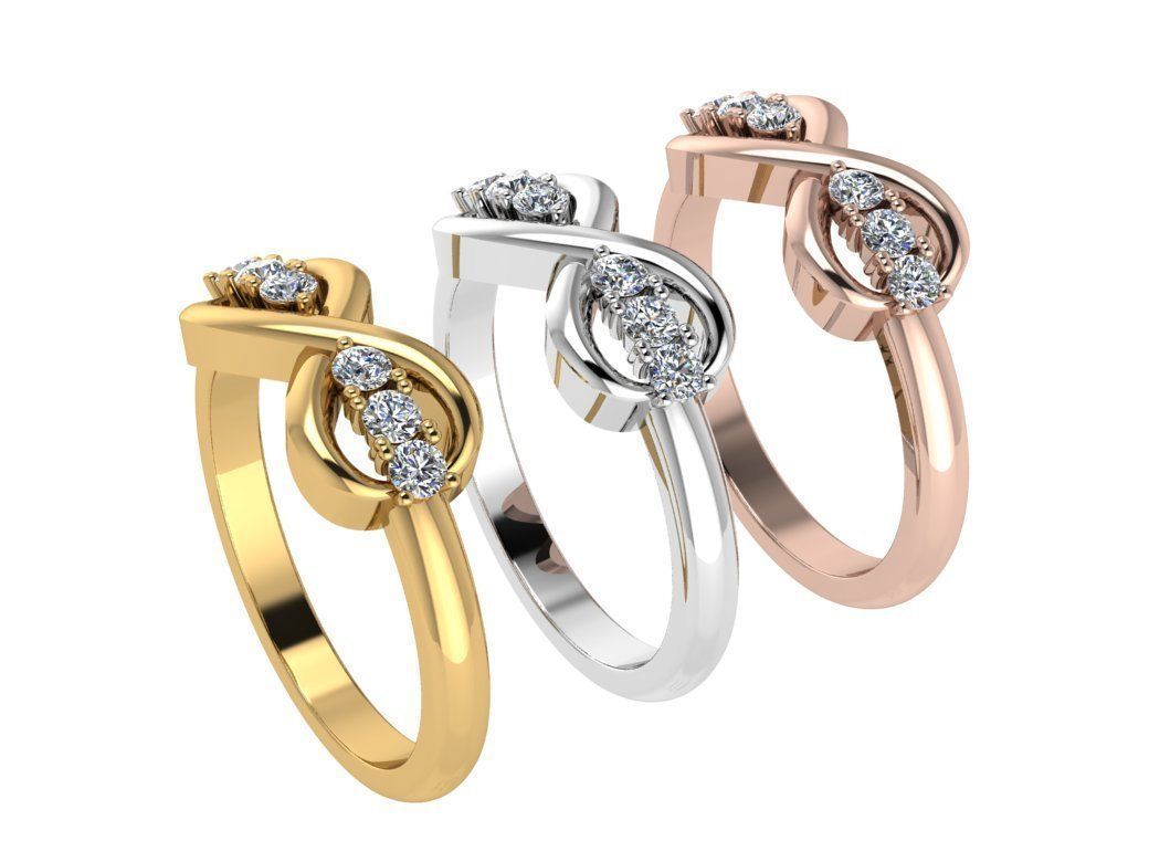 Ring090 infinity diamond ring 3D print model_4