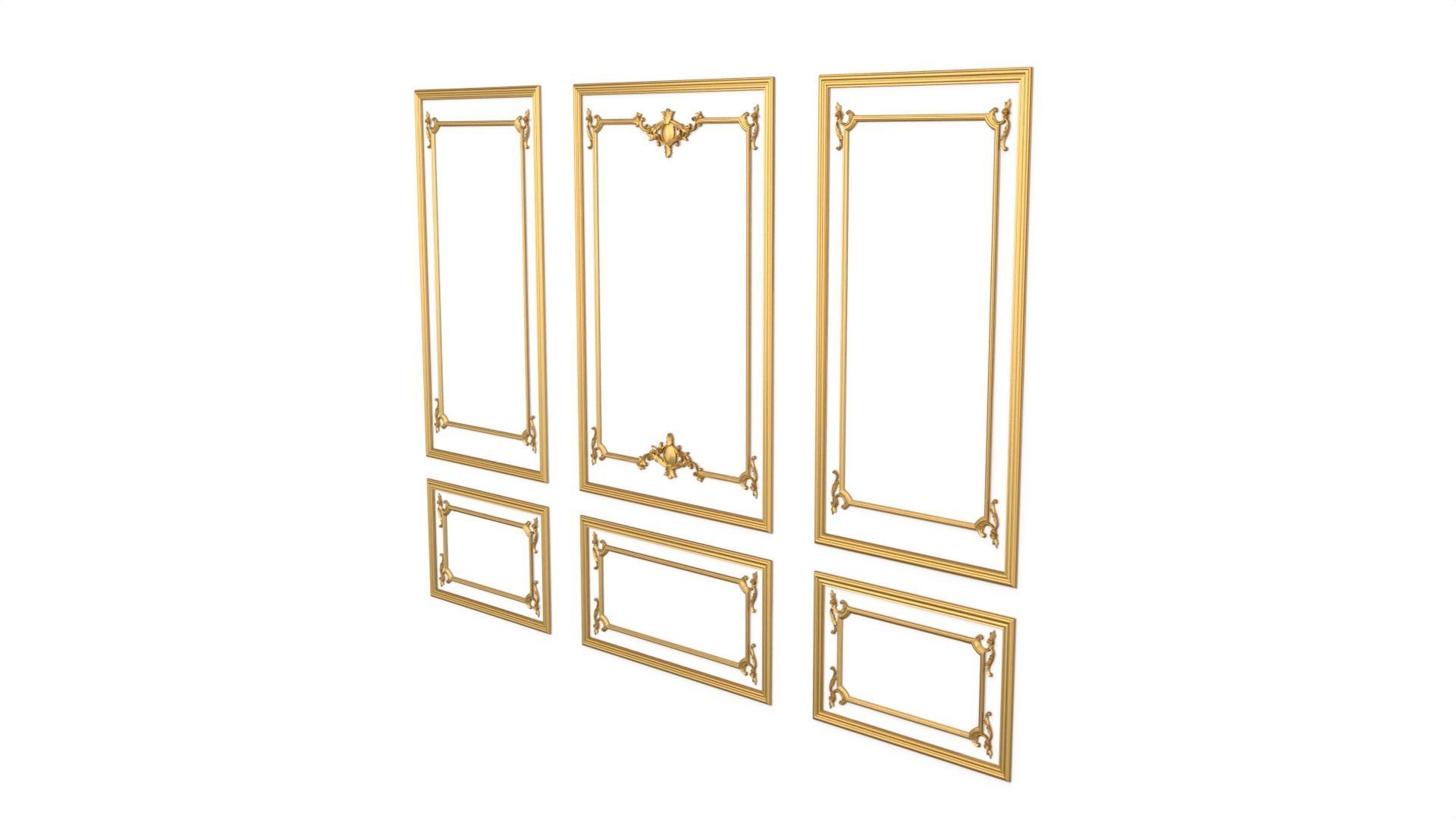 Plaster decorative frame  017 3D model_3