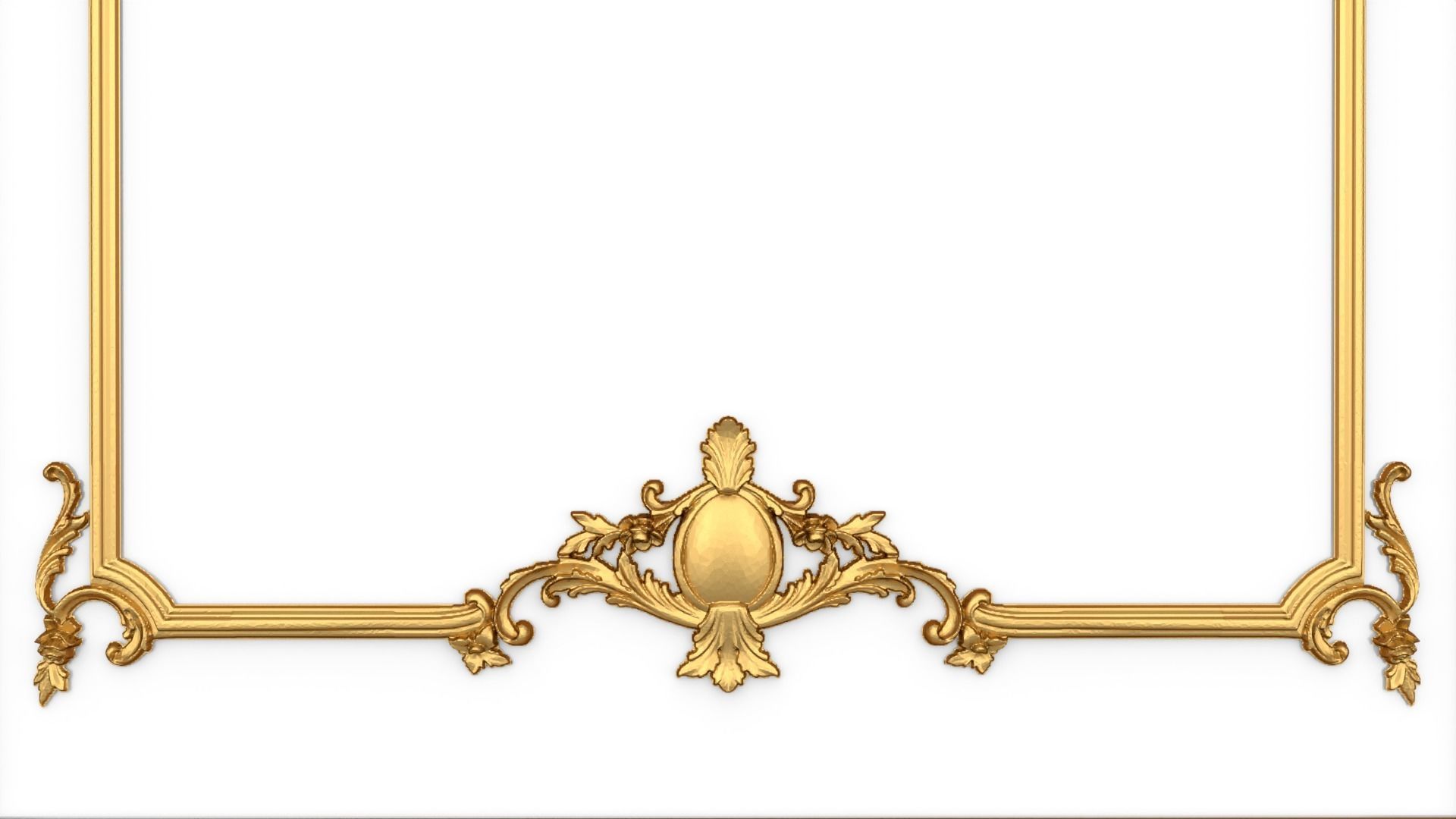 Plaster decorative frame  017 3D model_1