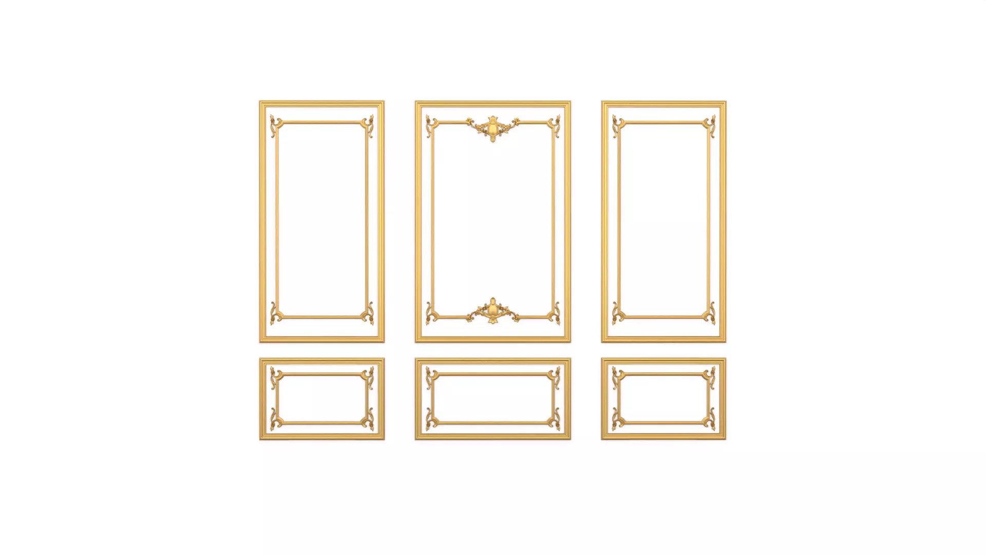 Plaster decorative frame  017 3D model_0