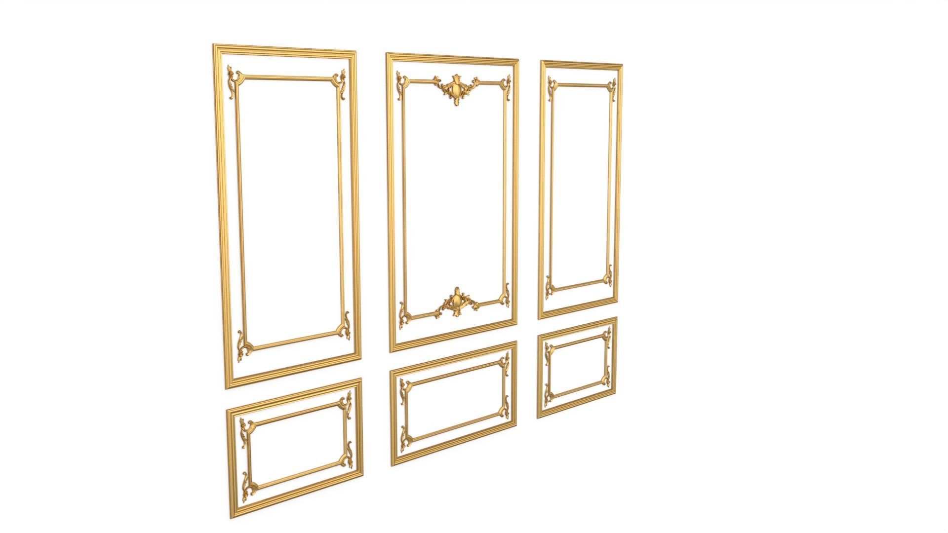 Plaster decorative frame  017 3D model_2