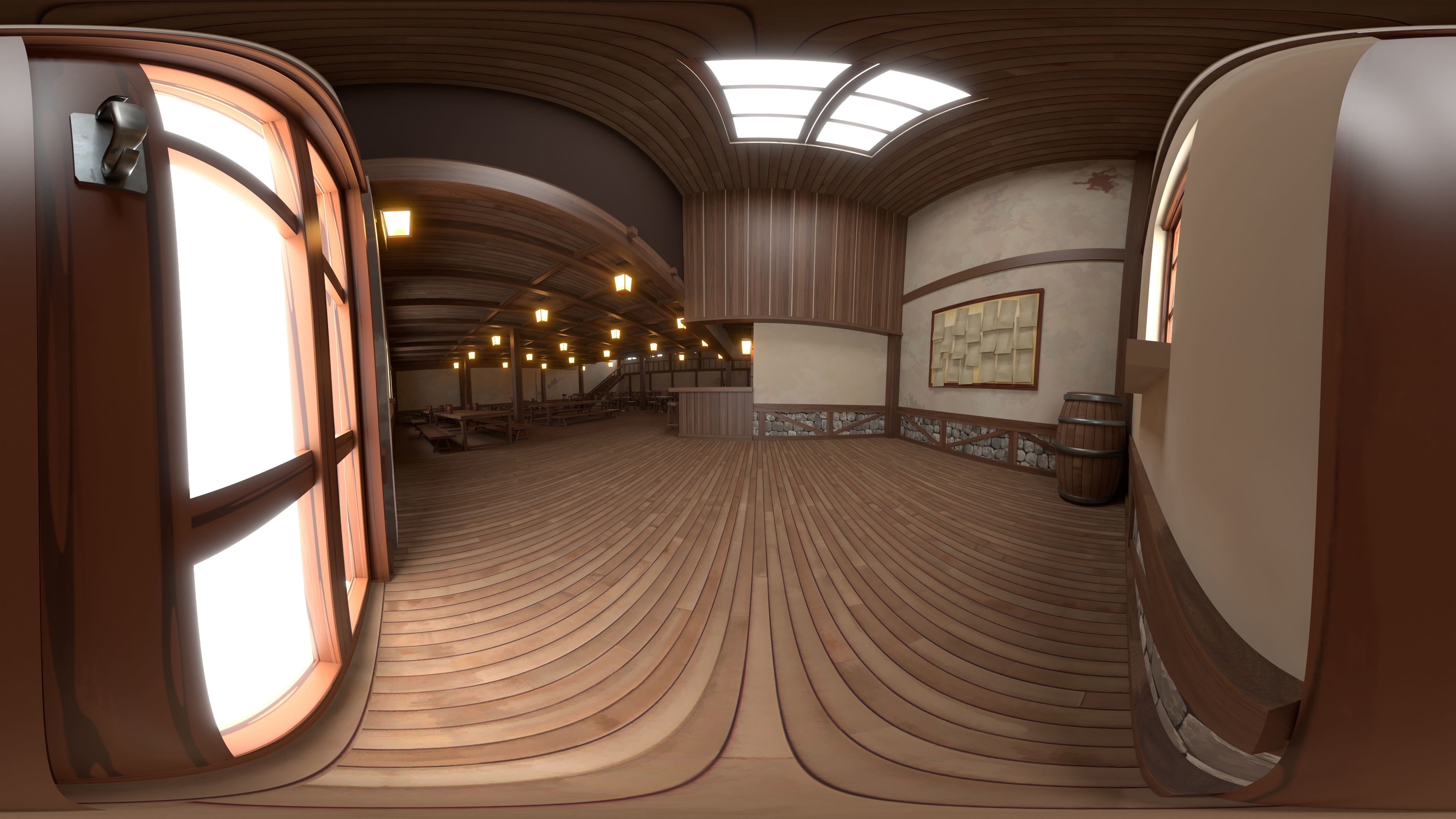 Toon Bar Medieval Low-poly 3D model_26