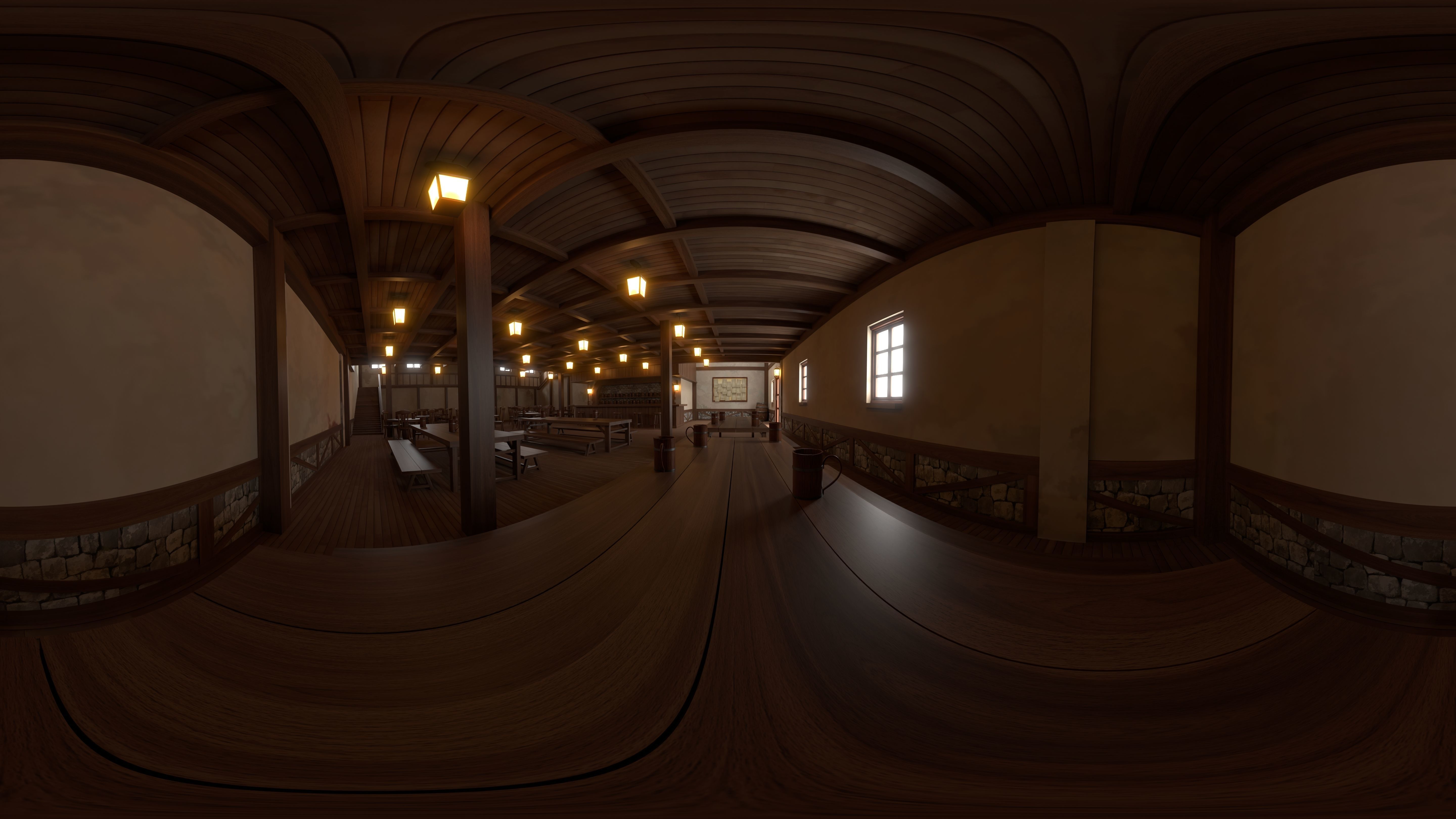 Toon Bar Medieval Low-poly 3D model_25