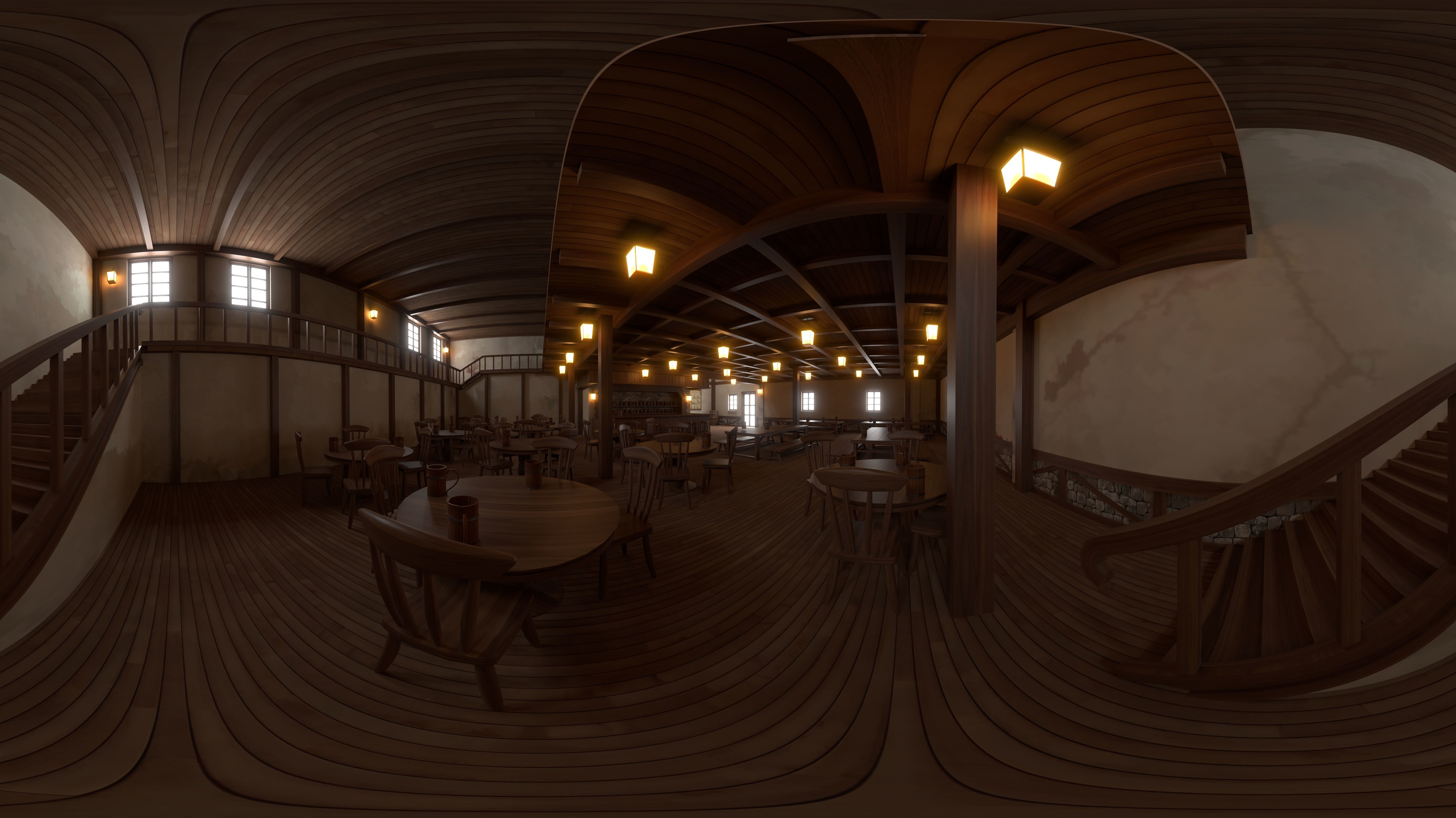 Toon Bar Medieval Low-poly 3D model_27