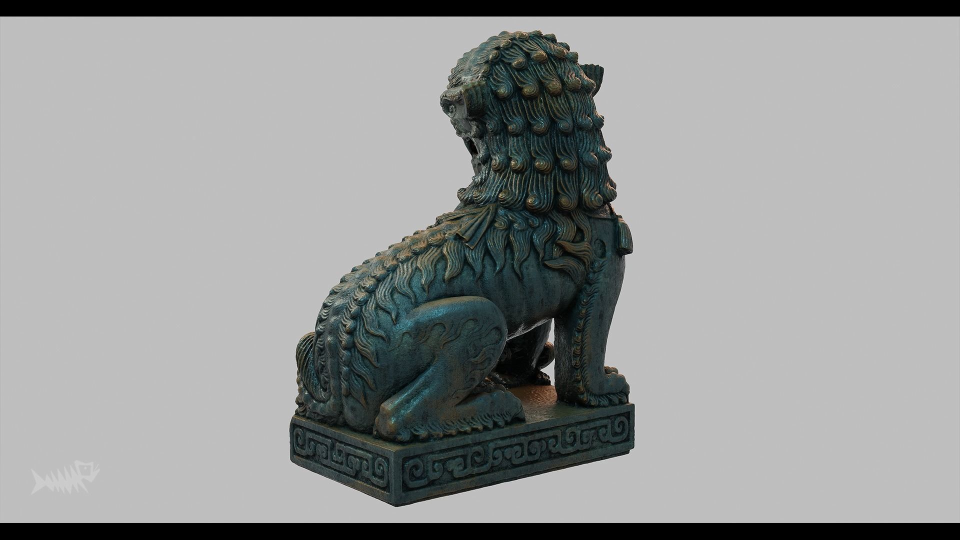 Lion C chinese statue of 3D model_6