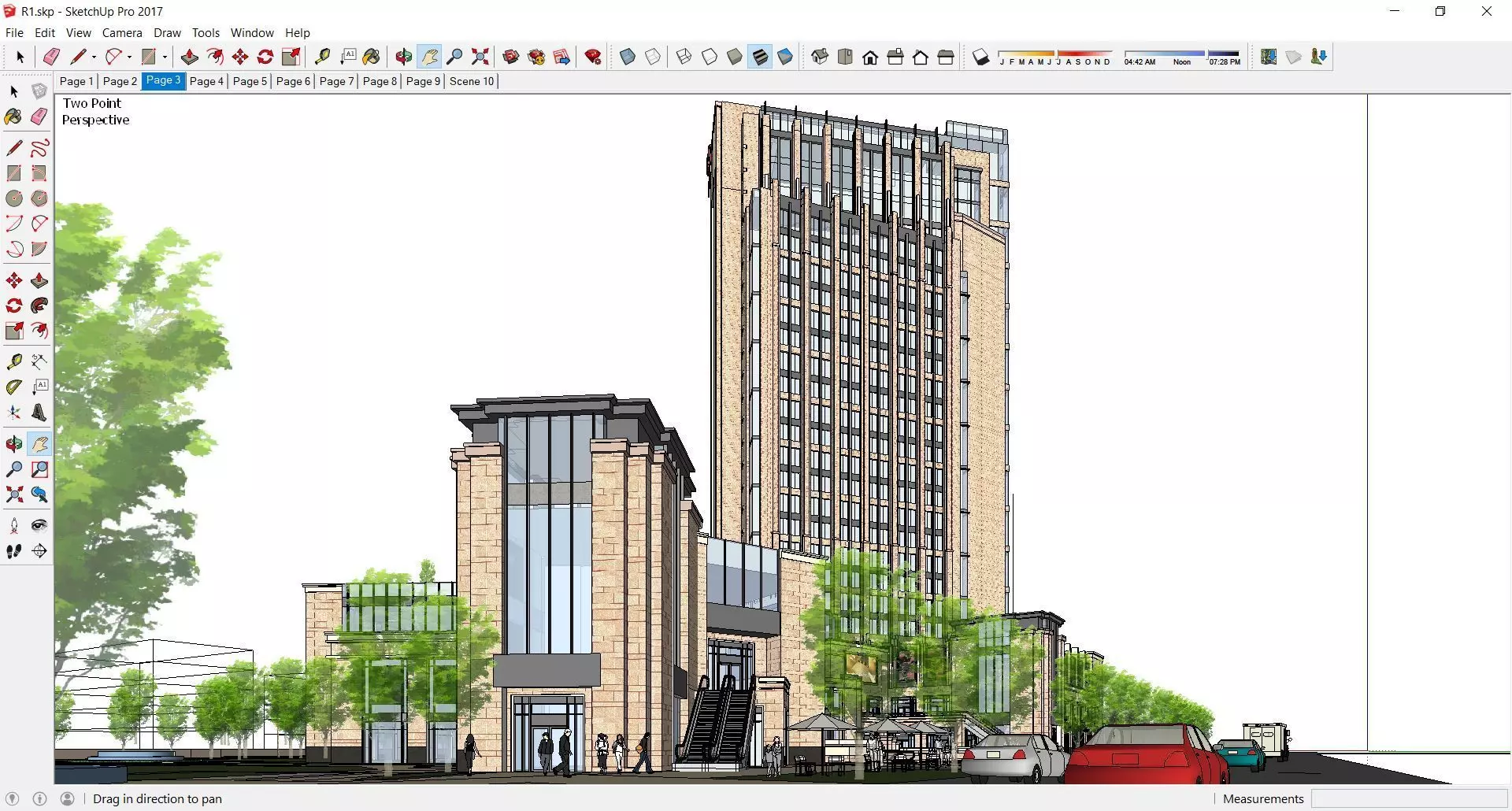 Sketchup Commercial Hotel Office Complex R1 3D model_0