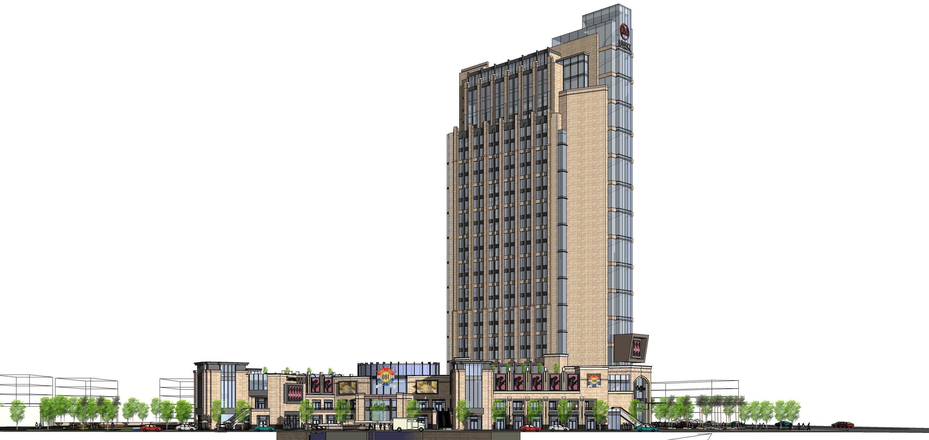 Sketchup Commercial Hotel Office Complex R1 3D model_10