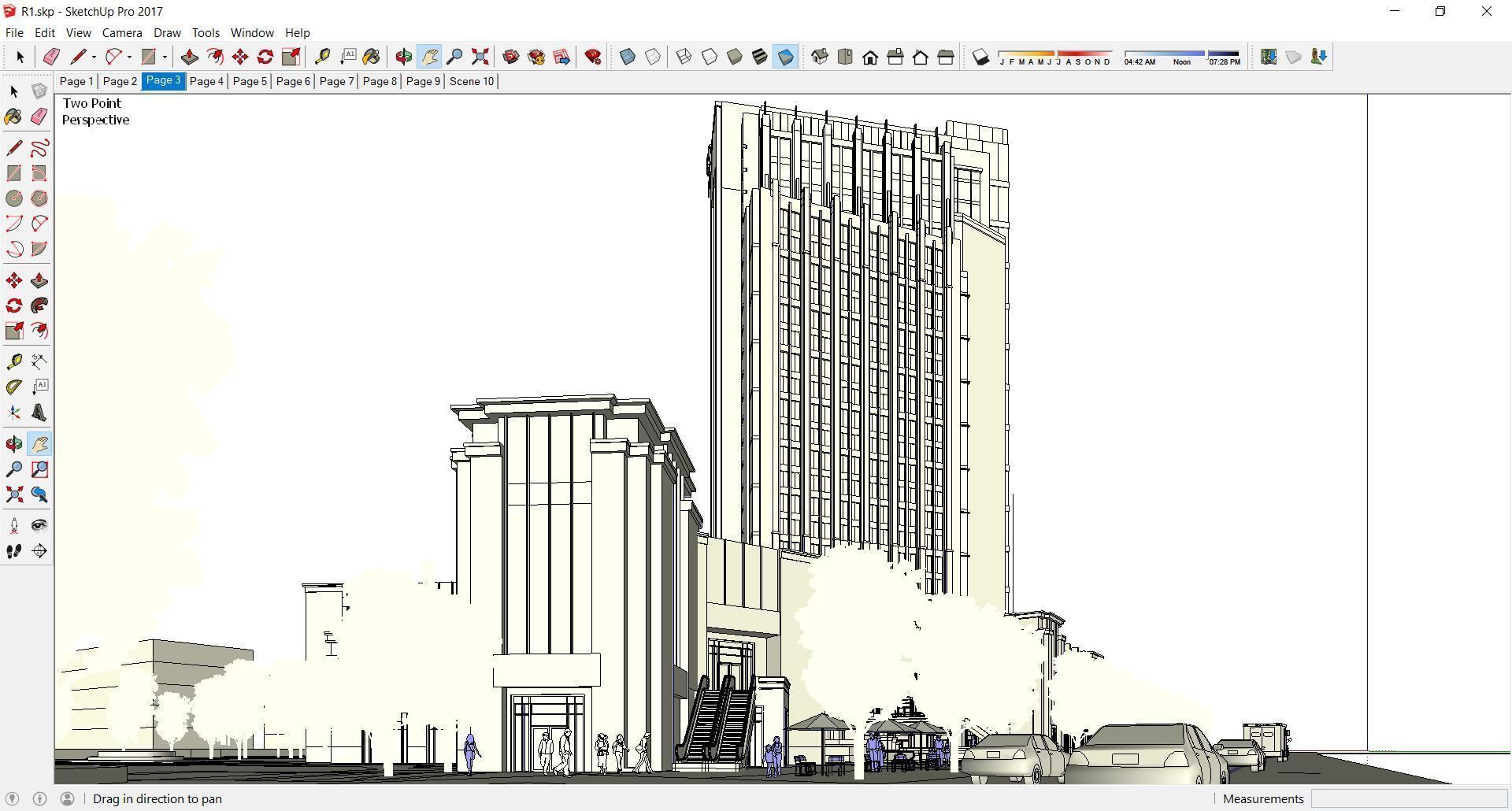 Sketchup Commercial Hotel Office Complex R1 3D model_1