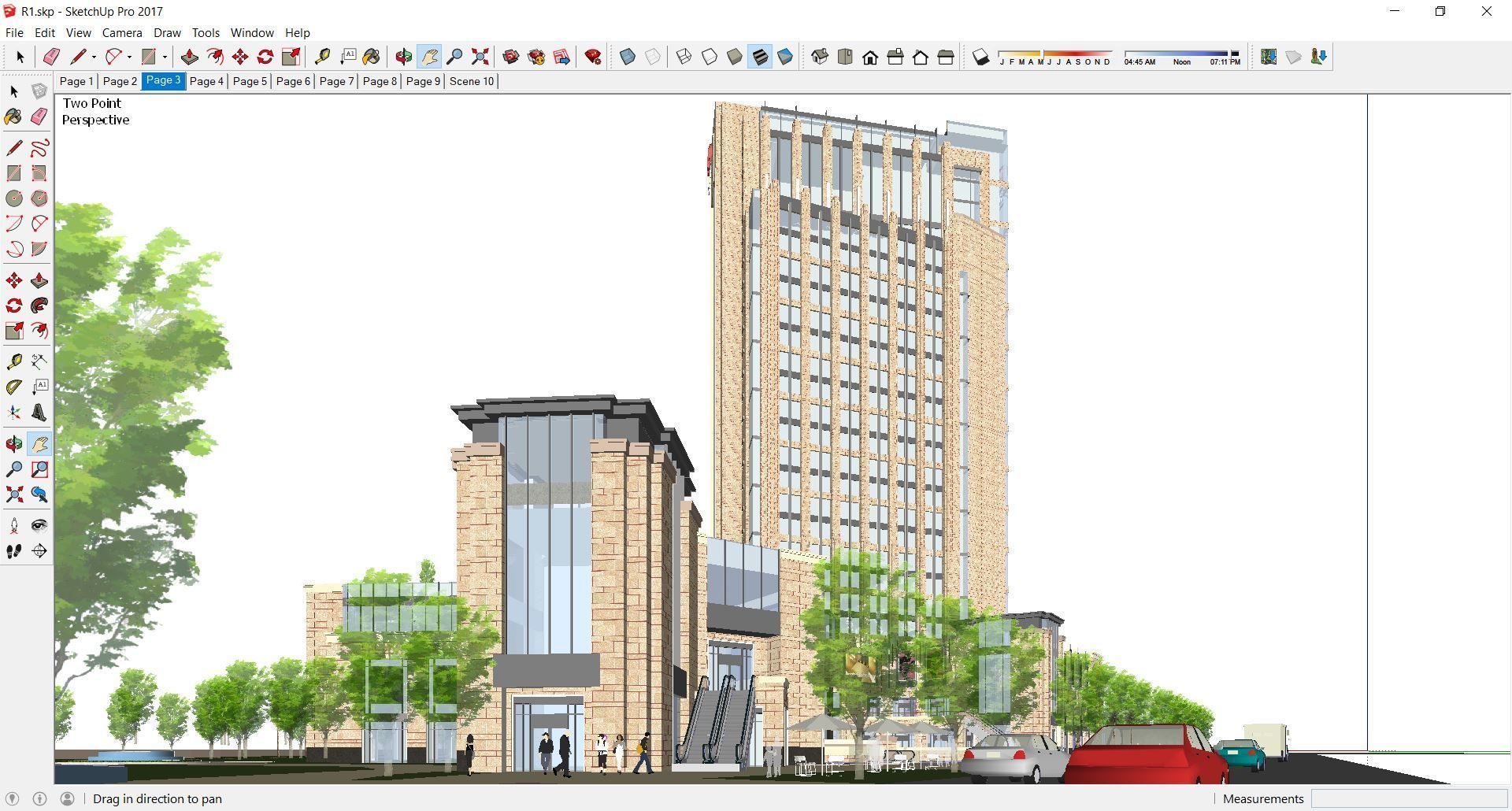 Sketchup Commercial Hotel Office Complex R1 3D model_2