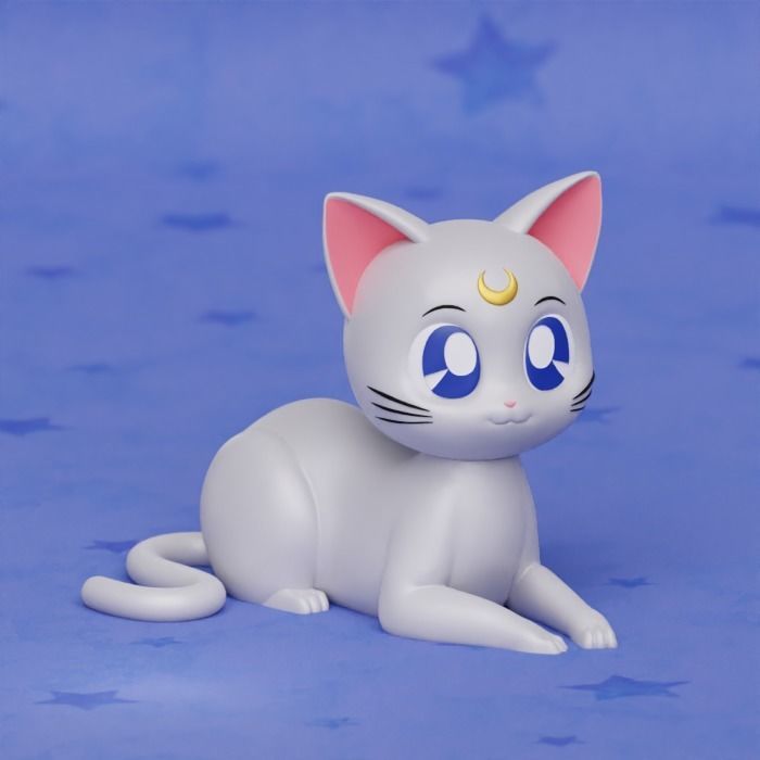 ARTEMIS SAILOR MOON STATUE TOY Laying Cat 3D print model_6