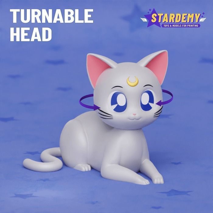 ARTEMIS SAILOR MOON STATUE TOY Laying Cat 3D print model_1