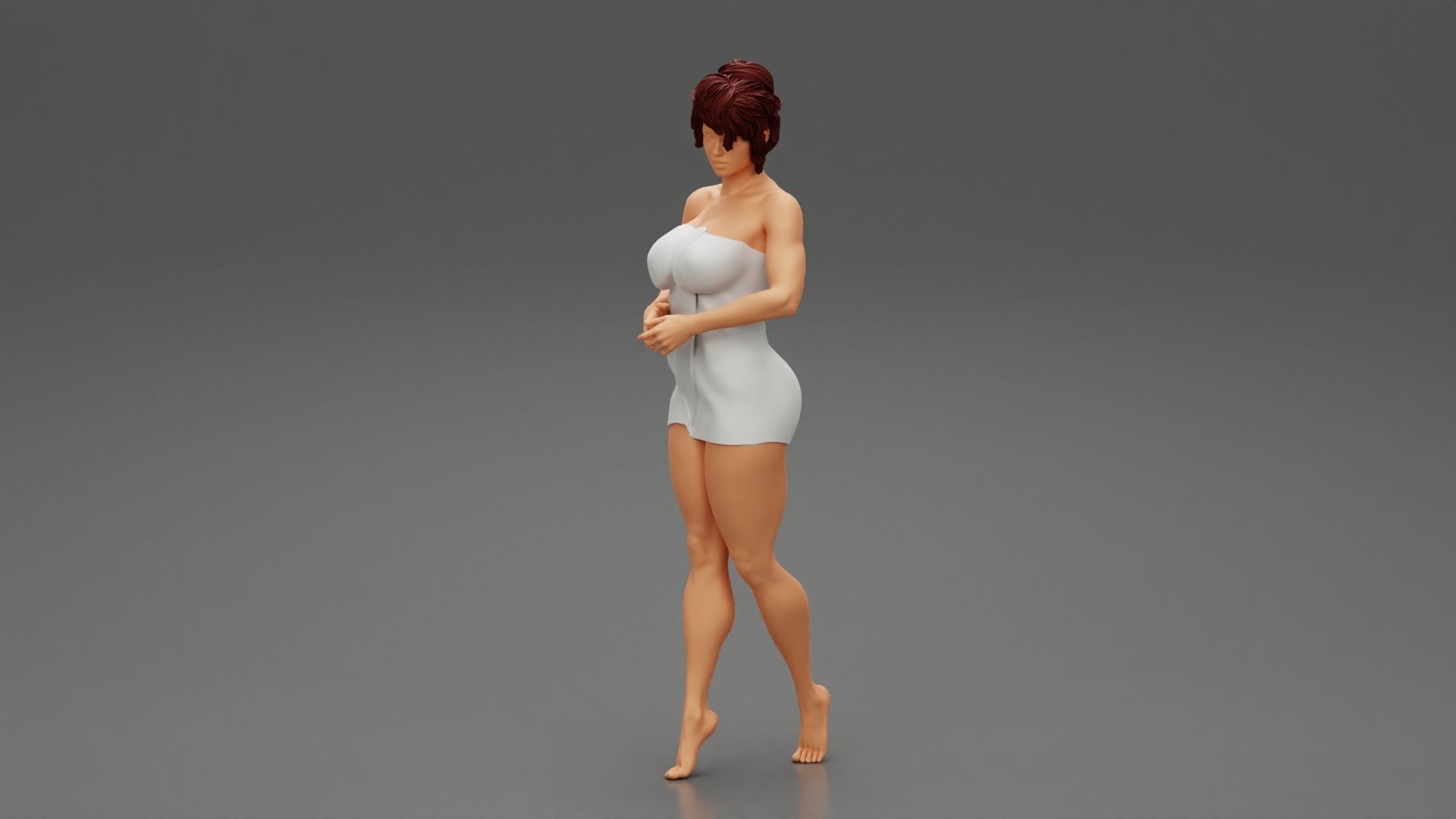 Woman Getting Out From Bathtub 3D print model_4