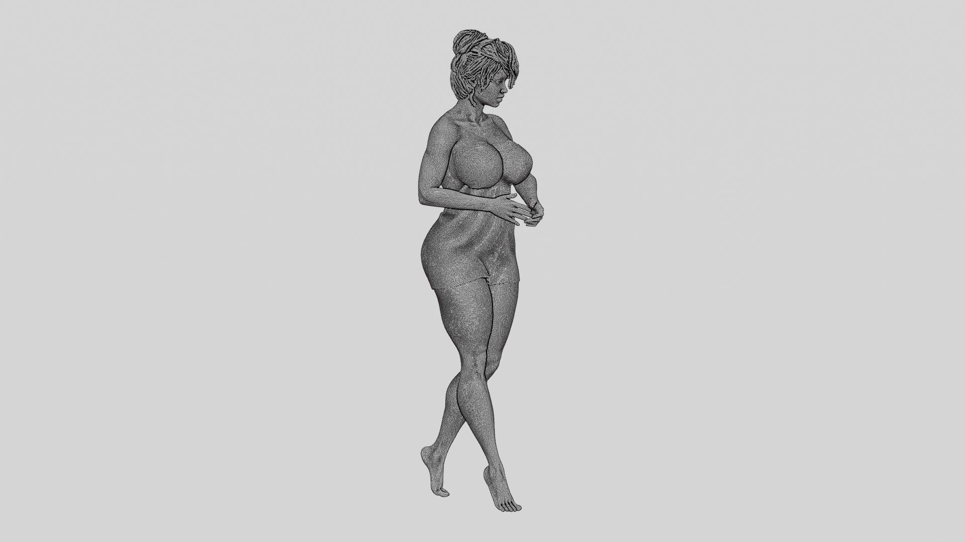 Woman Getting Out From Bathtub 3D print model_12
