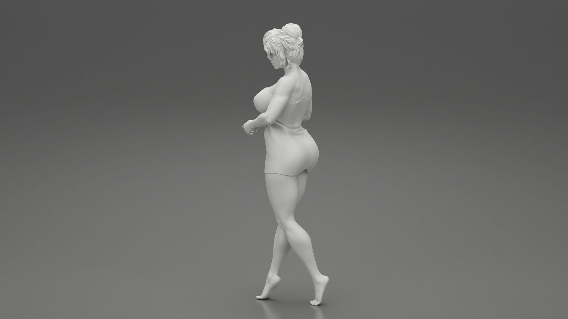 Woman Getting Out From Bathtub 3D print model_10