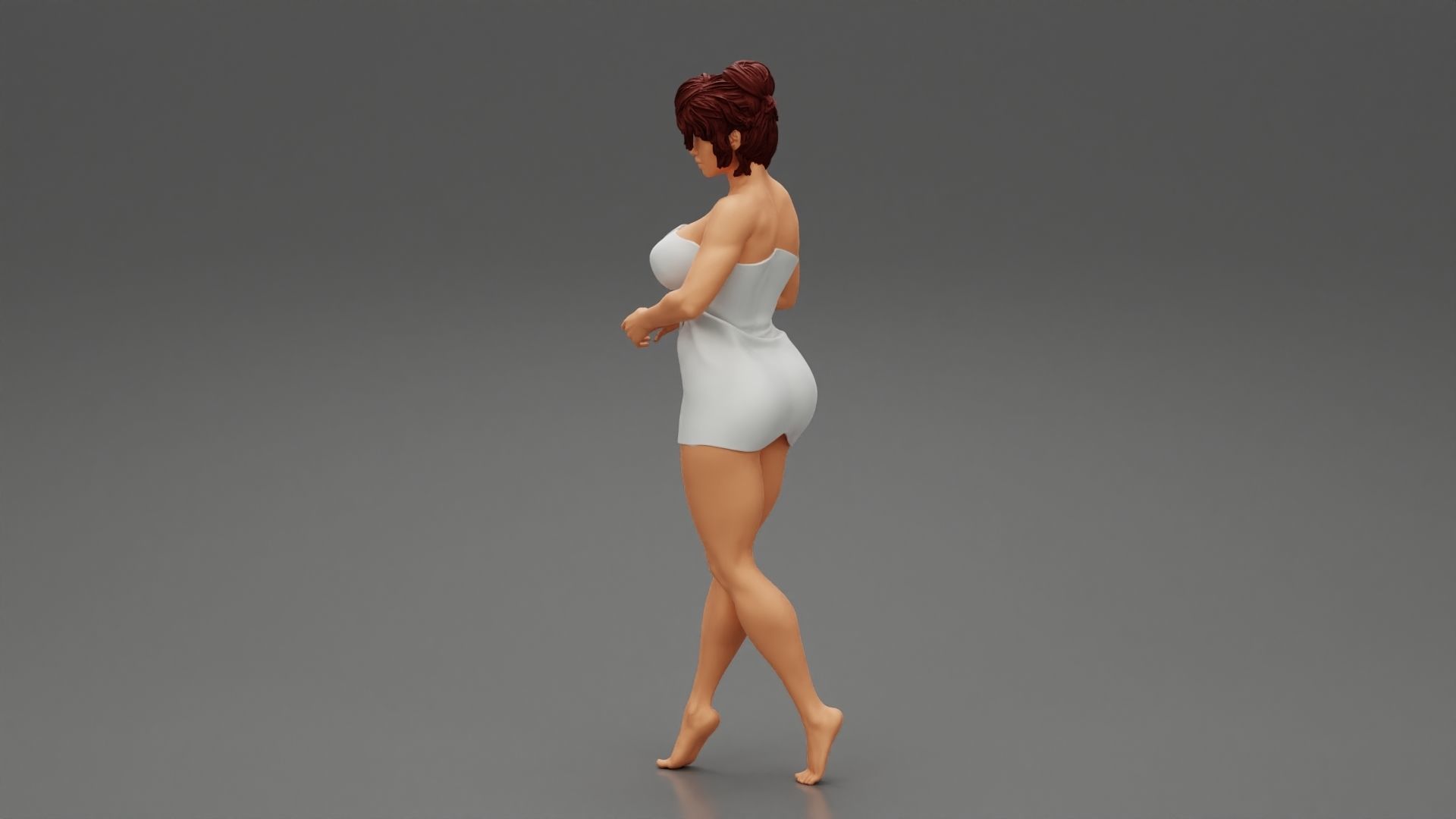 Woman Getting Out From Bathtub 3D print model_3