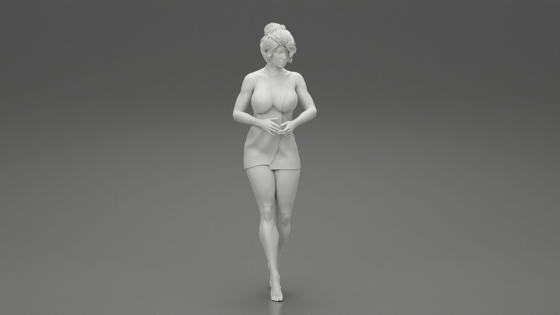 Woman Getting Out From Bathtub 3D print model_6