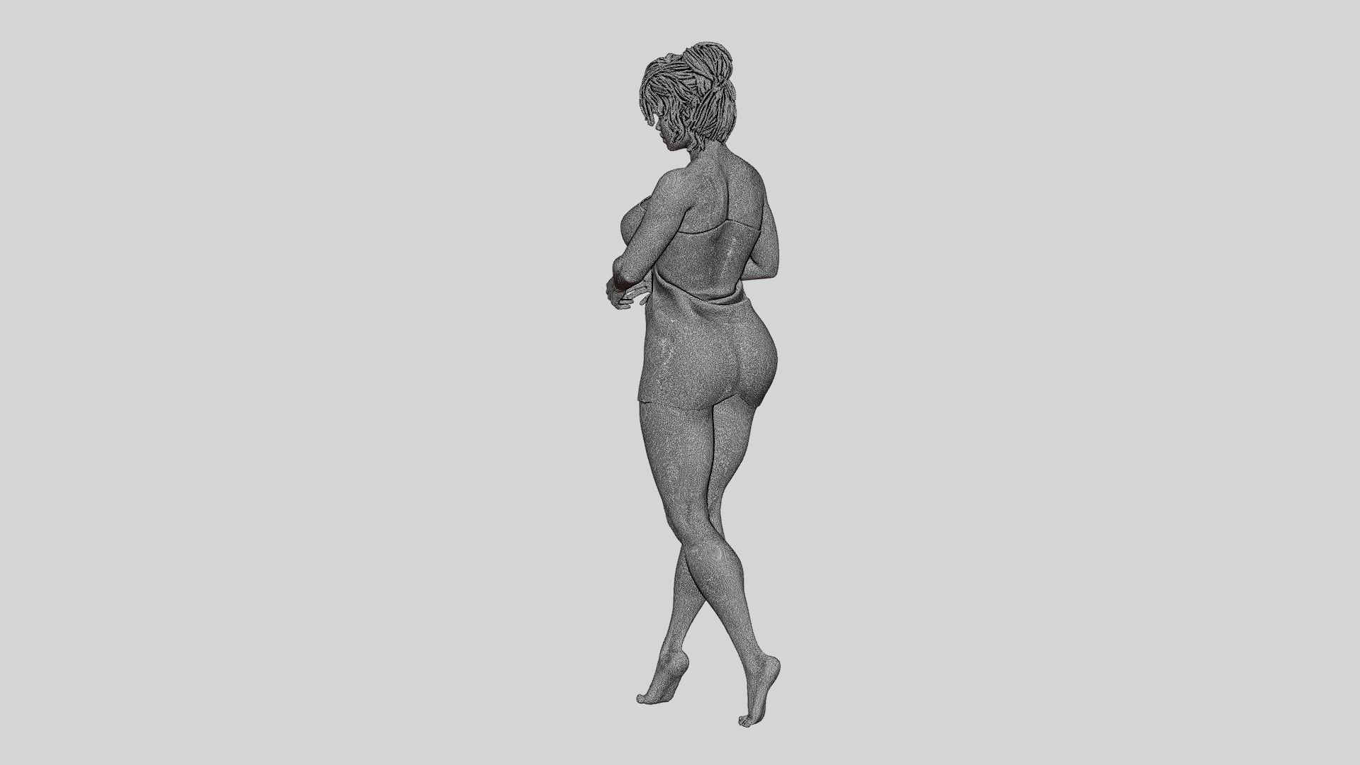Woman Getting Out From Bathtub 3D print model_13