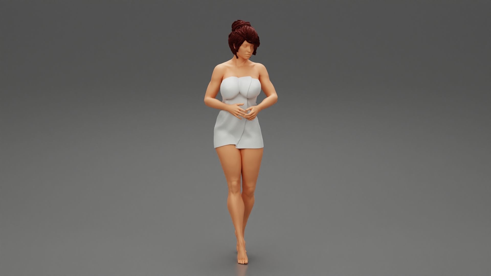 Woman Getting Out From Bathtub 3D print model_5