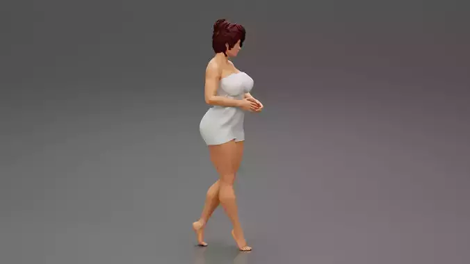 Woman Getting Out From Bathtub 3D print model
