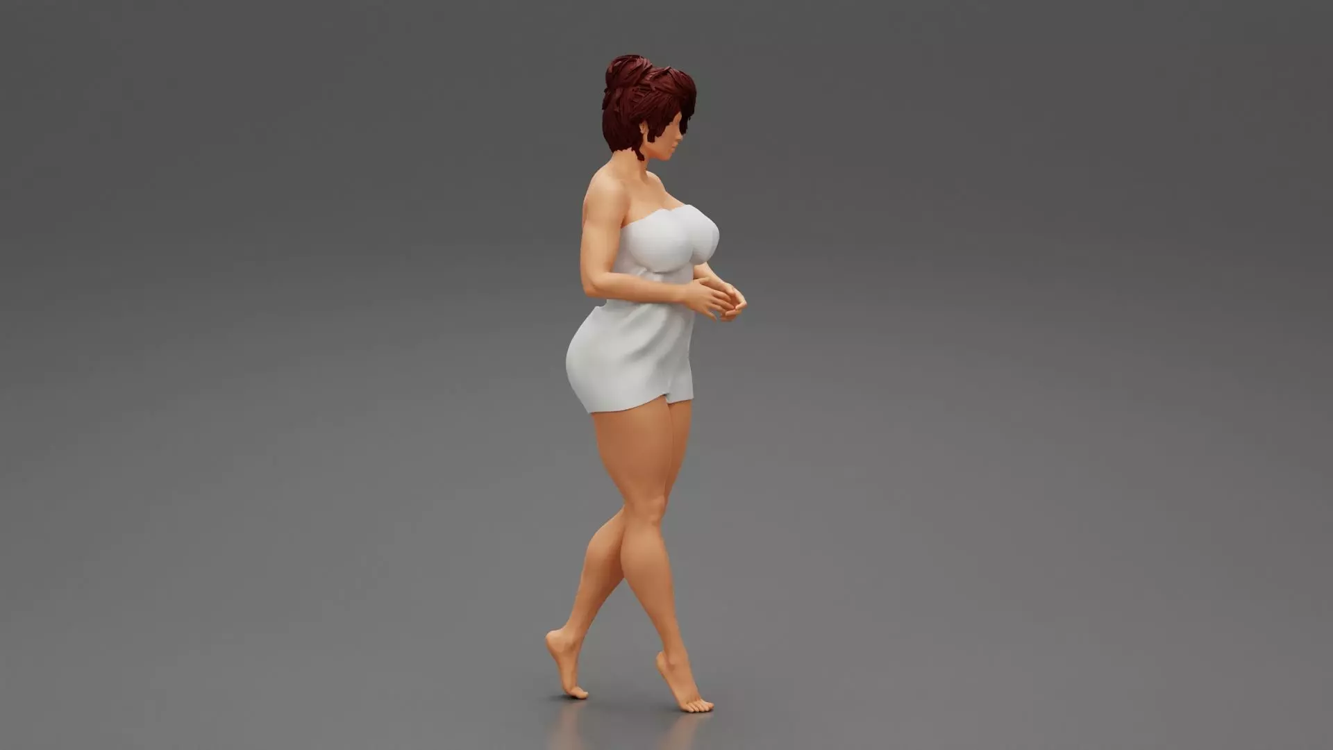 Woman Getting Out From Bathtub 3D print model_0