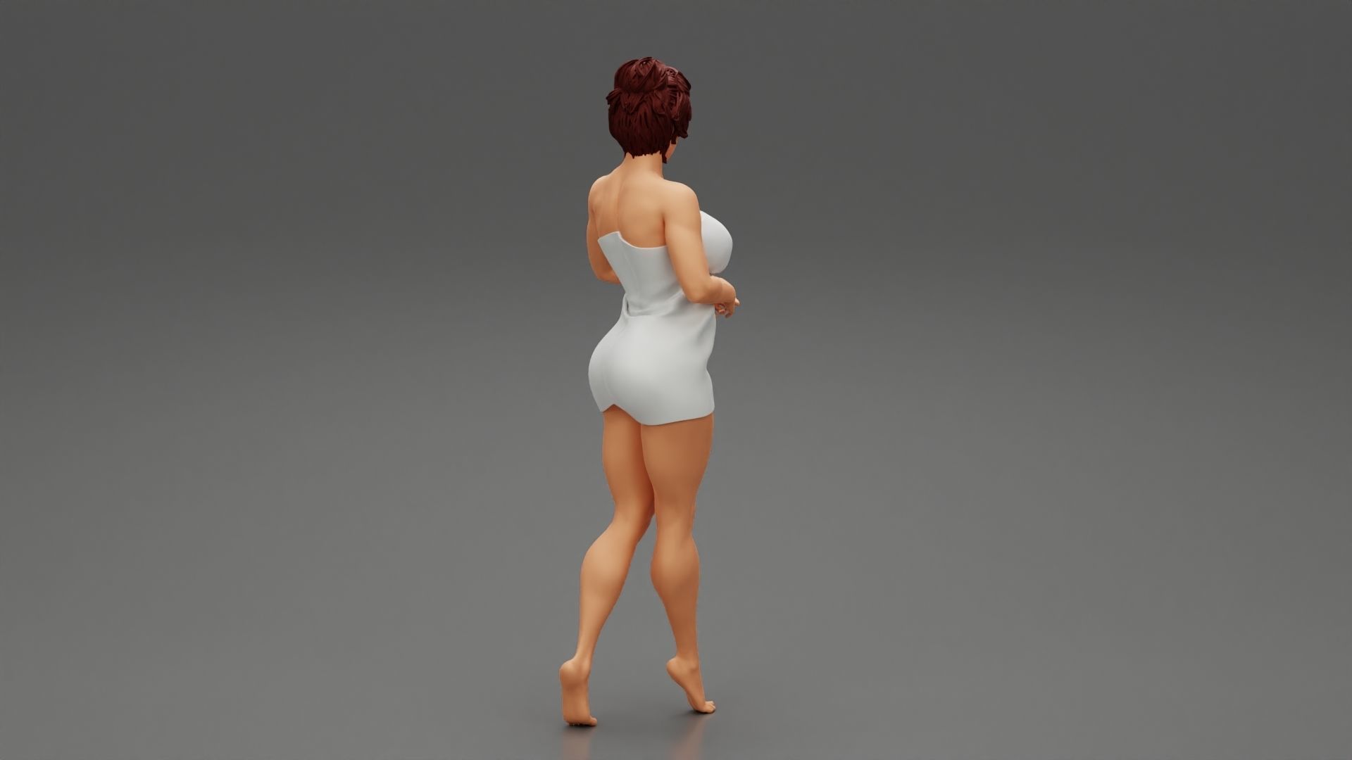Woman Getting Out From Bathtub 3D print model_1