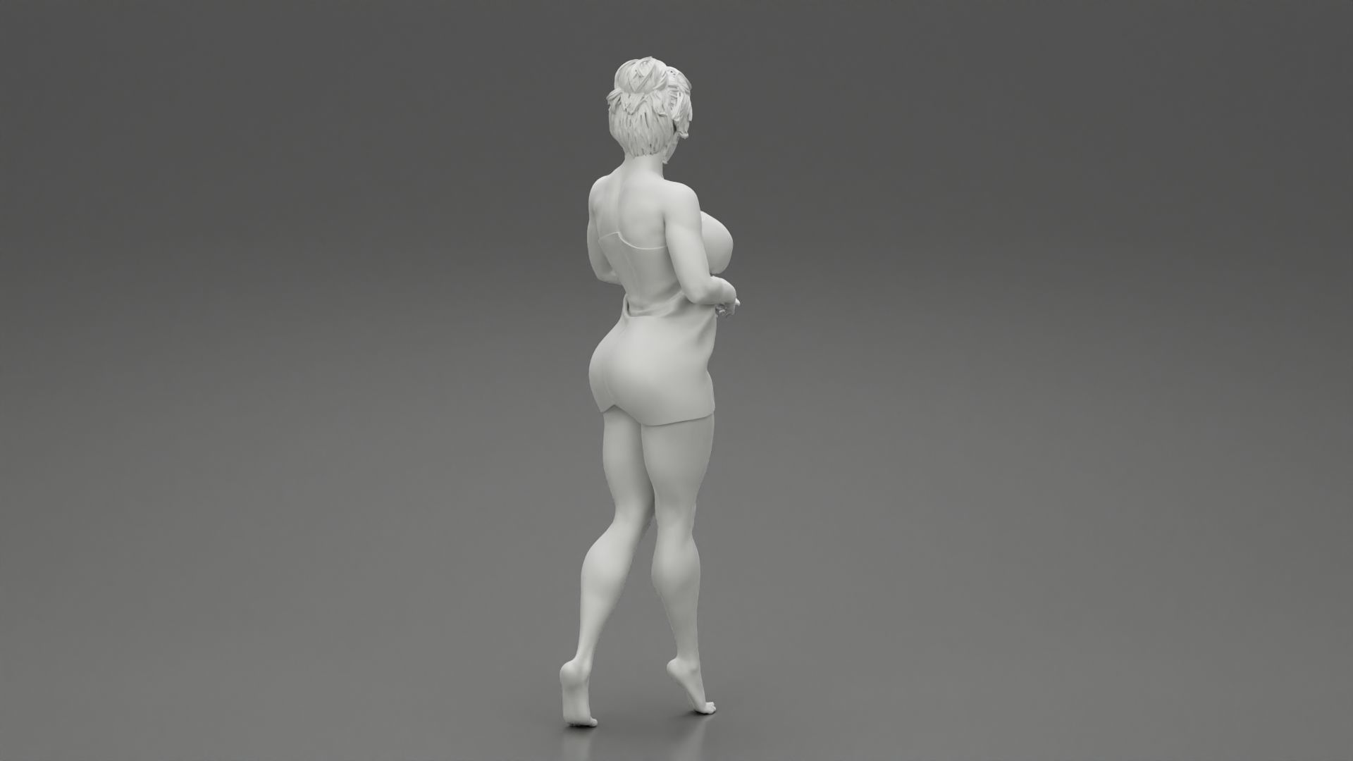 Woman Getting Out From Bathtub 3D print model_8