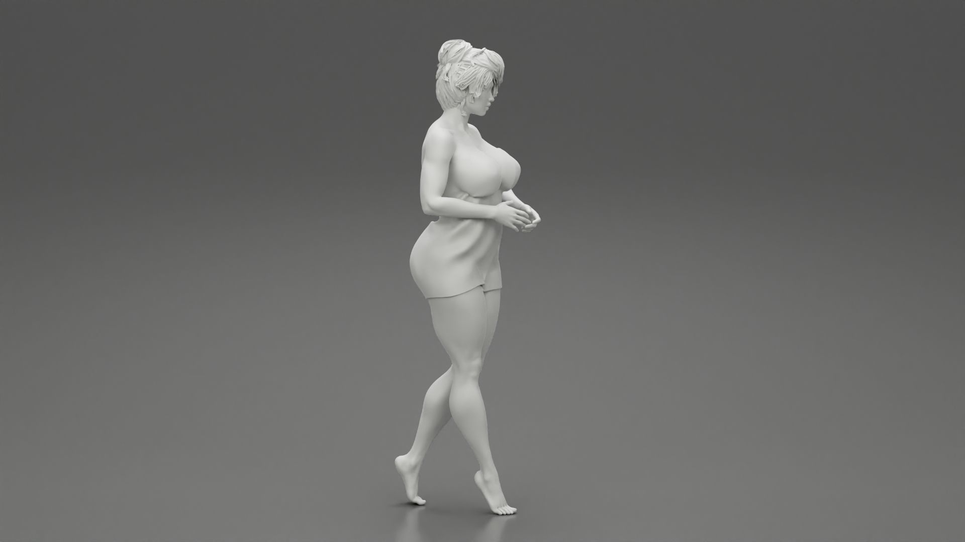 Woman Getting Out From Bathtub 3D print model_7