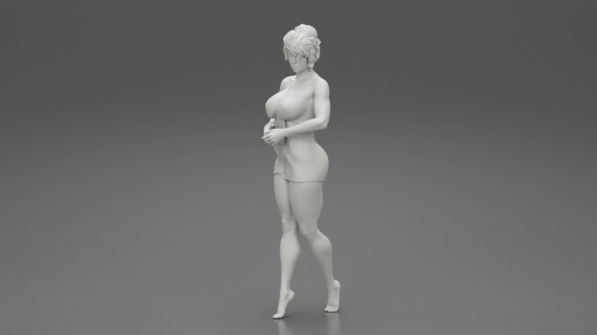 Woman Getting Out From Bathtub 3D print model_11