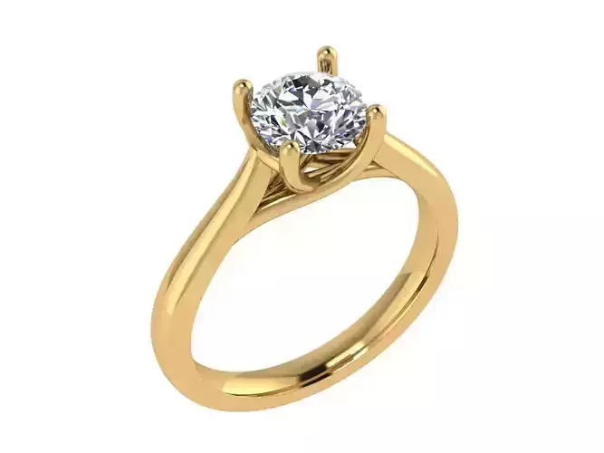 Ring097 solitaire engagement ring gold