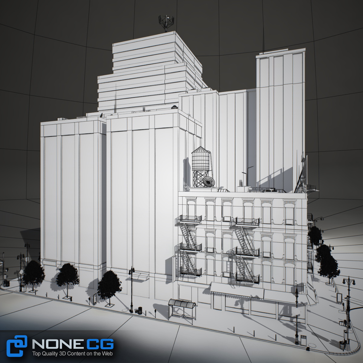 NYC Block Set 6 V2 Low-poly 3D model_31