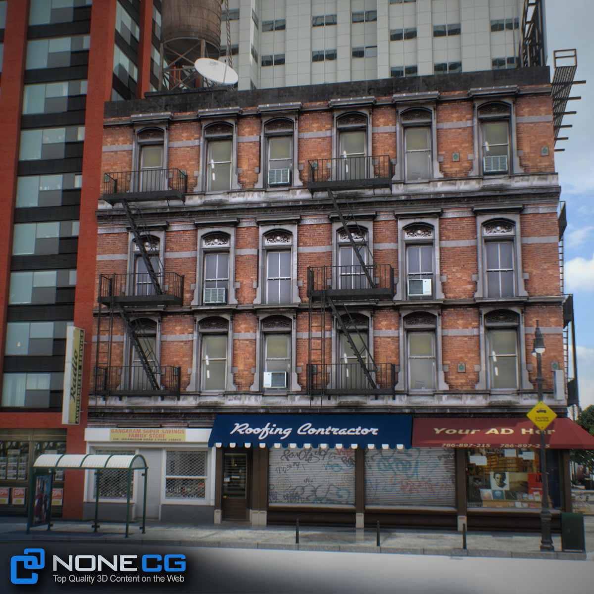 NYC Block Set 6 V2 Low-poly 3D model_17