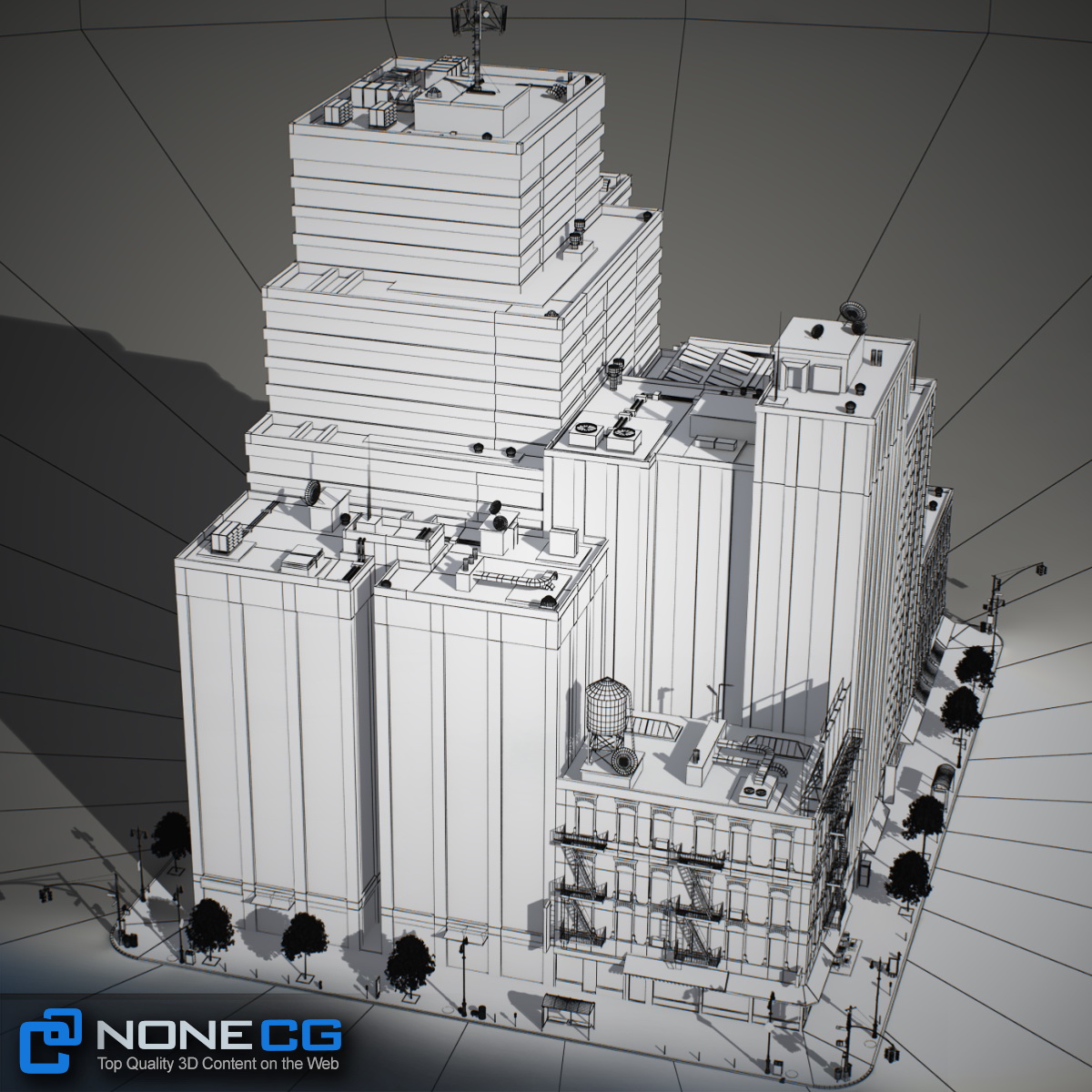 NYC Block Set 6 V2 Low-poly 3D model_42