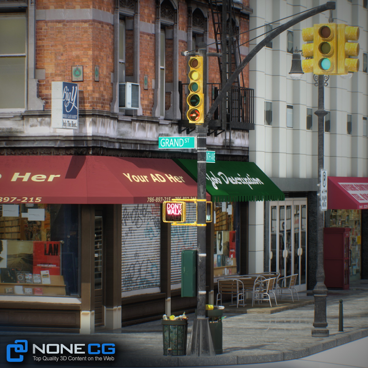 NYC Block Set 6 V2 Low-poly 3D model_10