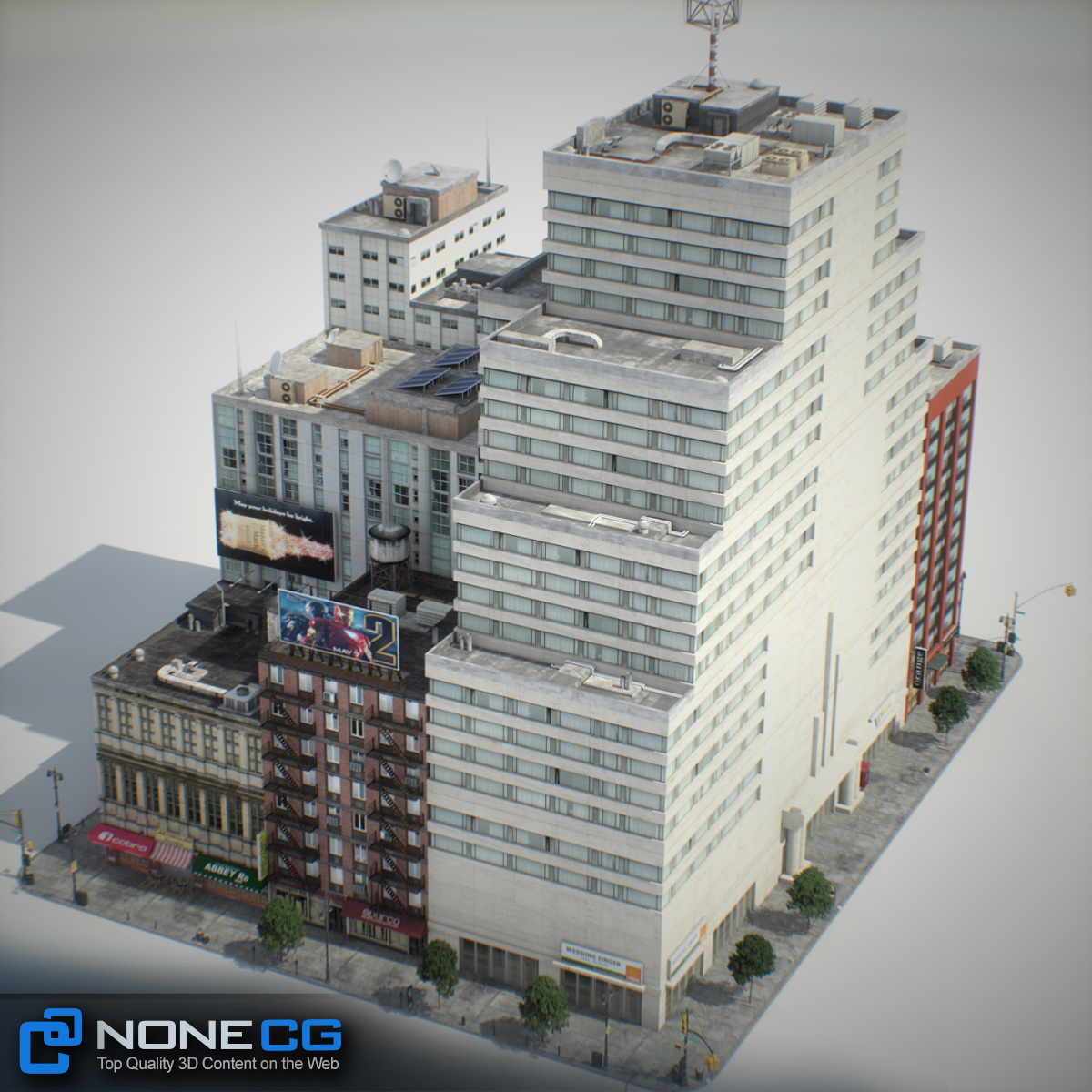 NYC Block Set 6 V2 Low-poly 3D model_20