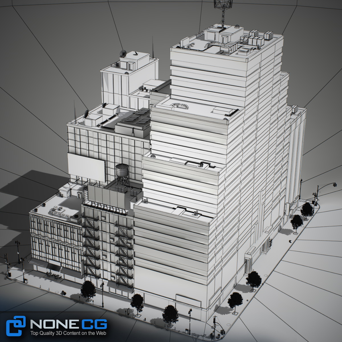 NYC Block Set 6 V2 Low-poly 3D model_41