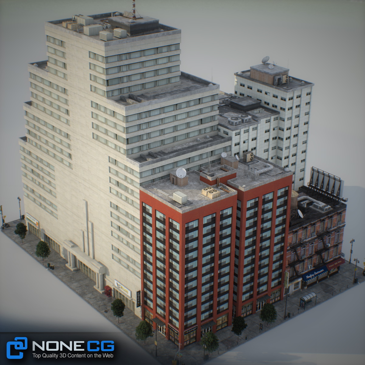 NYC Block Set 6 V2 Low-poly 3D model_21