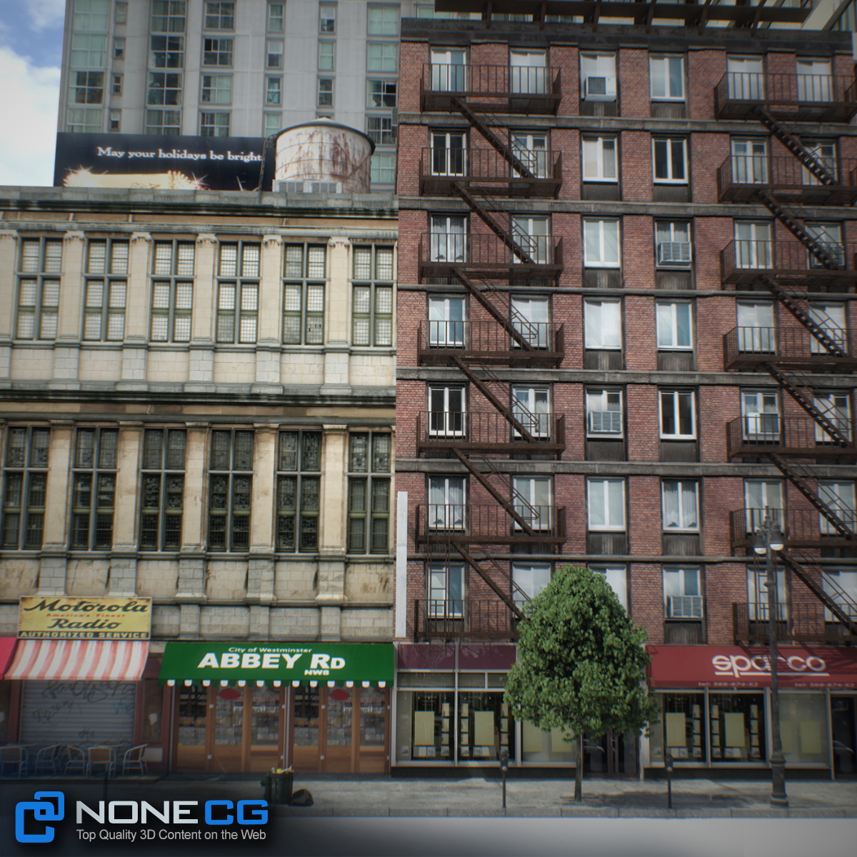 NYC Block Set 6 V2 Low-poly 3D model_16