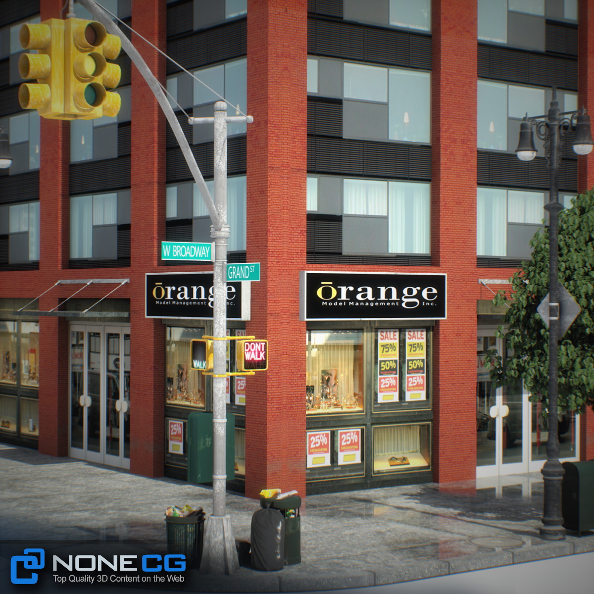 NYC Block Set 6 V2 Low-poly 3D model_9