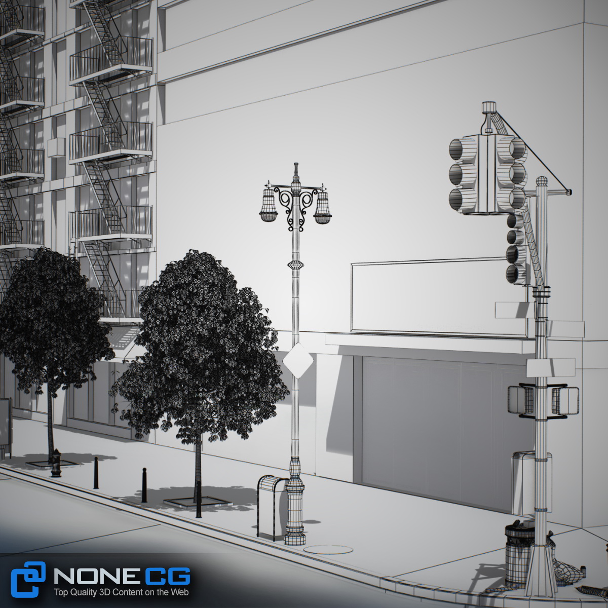 NYC Block Set 6 V2 Low-poly 3D model_37