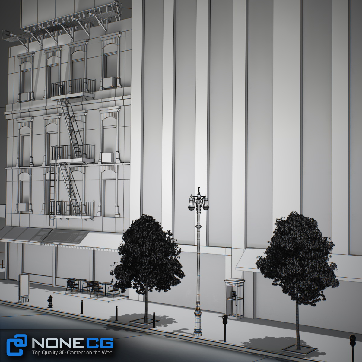 NYC Block Set 6 V2 Low-poly 3D model_38