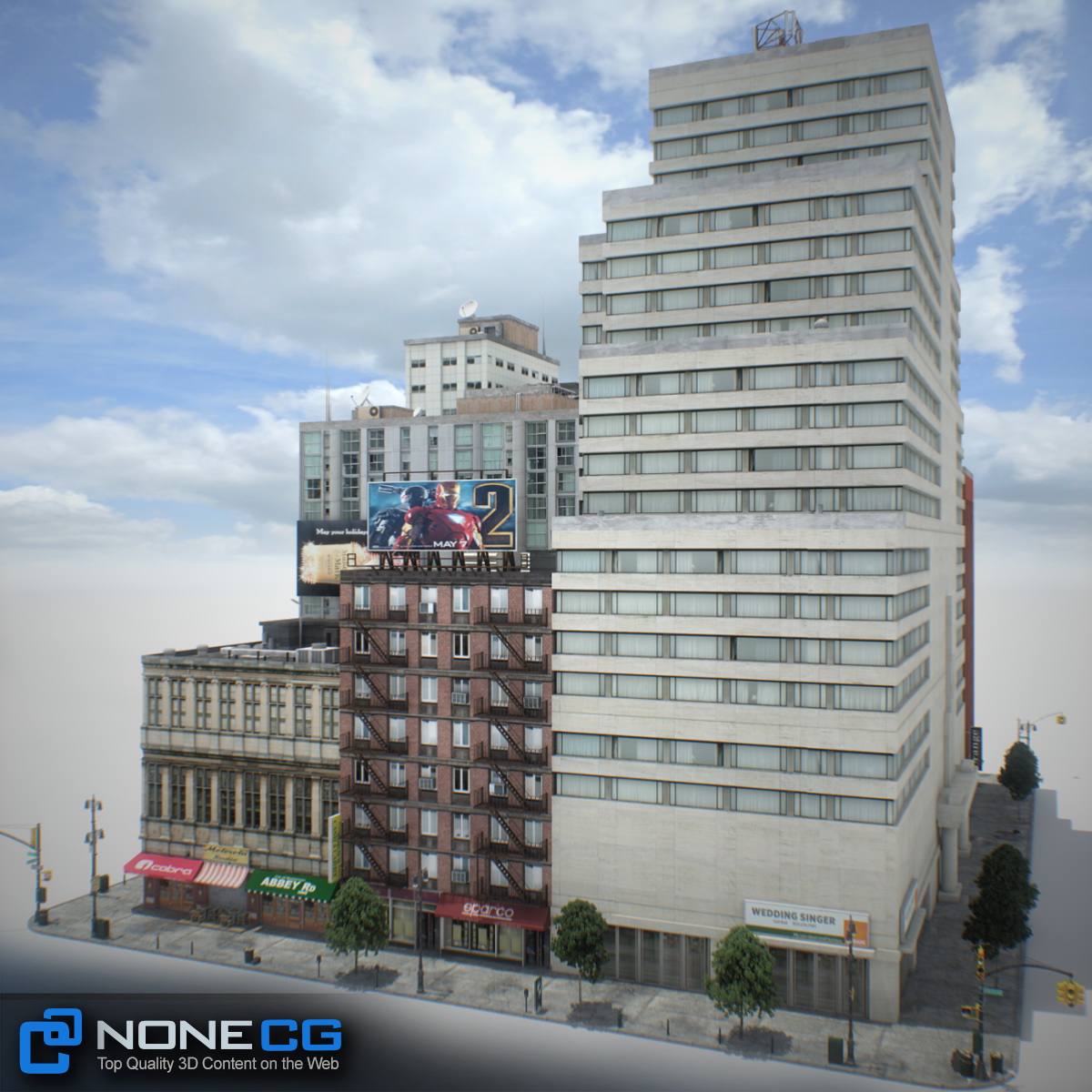 NYC Block Set 6 V2 Low-poly 3D model_7